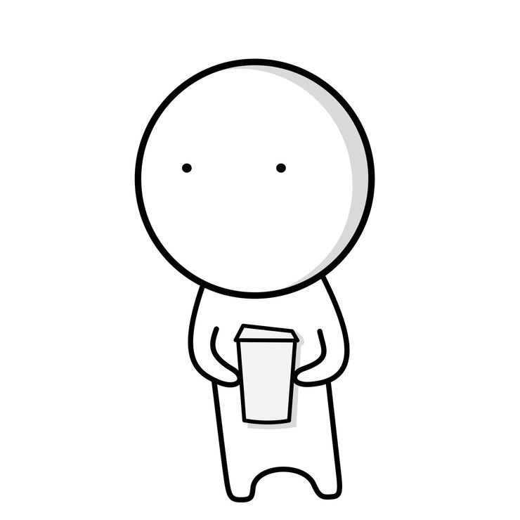 コーヒーを持つ少年