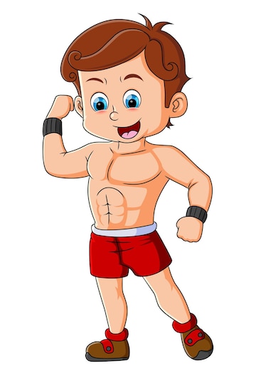 Premium Vector | The Boy With Muscular Body Is Showing Off His Muscle And  Body