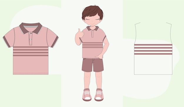 Vector a boy with a polo t shirt