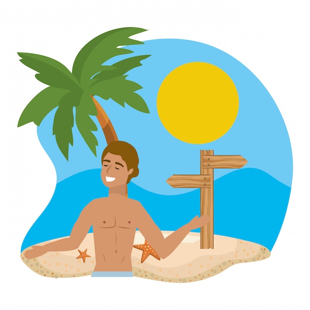 boy with summer swimwear 