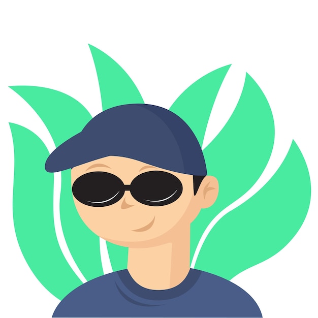 Boy with sunglasses cartoon vector