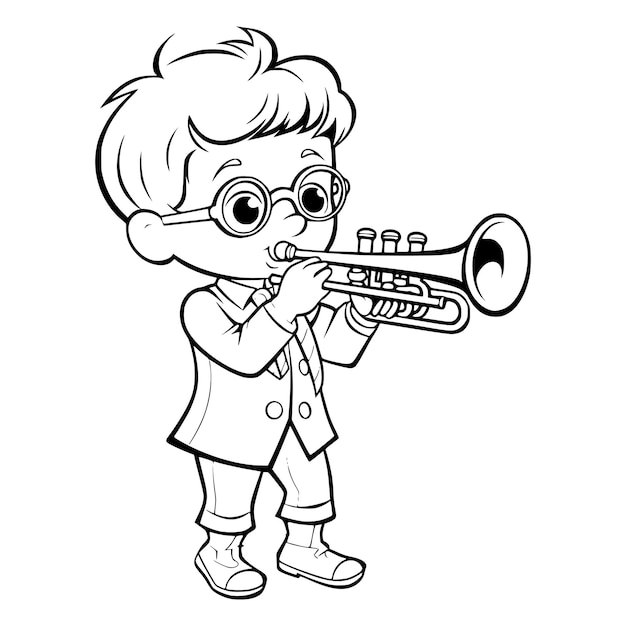 Boy with Whistle Coloring Pages Drawing For Kids