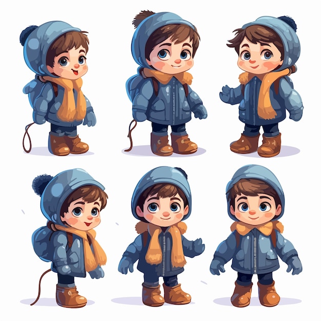 Vector boy with winter gear on