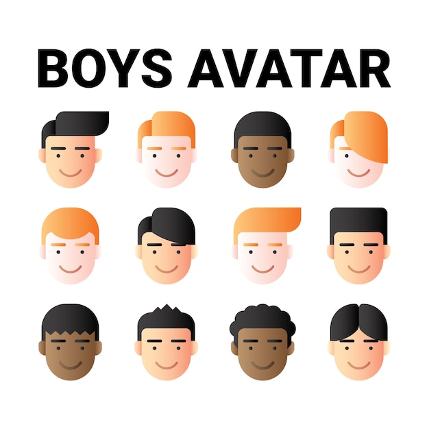 Вектор Аватар для boys