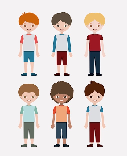 Vector boys cartoon