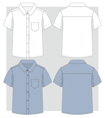 Premium Vector | Boys half sleeve shirt flat sketch
