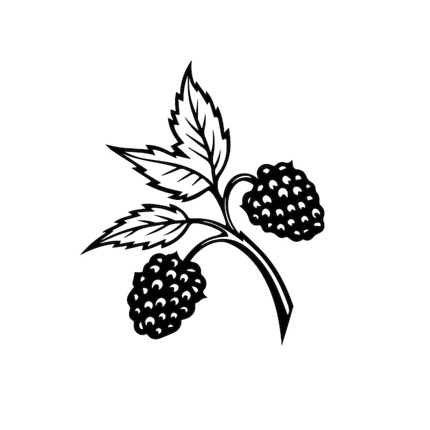 boysenberry Black And White Vector Template Set voor snijden en drukken