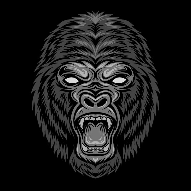 Vector boze gorilla hoofd illustratie