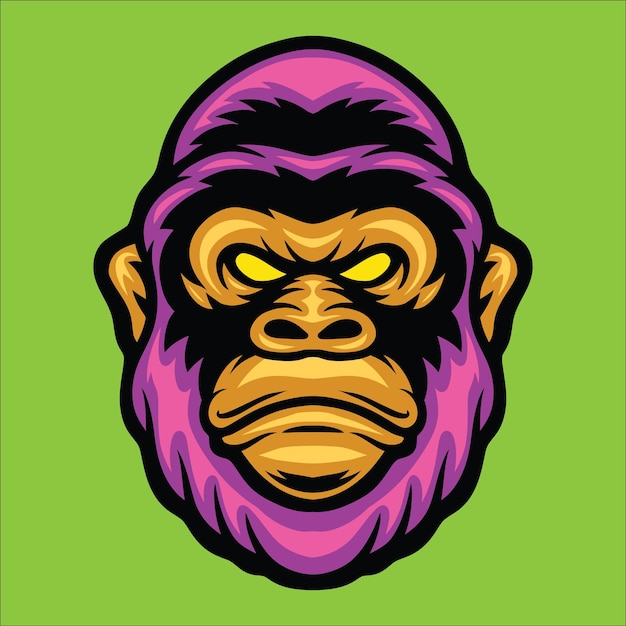 boze gorilla hoofd logo illustratie