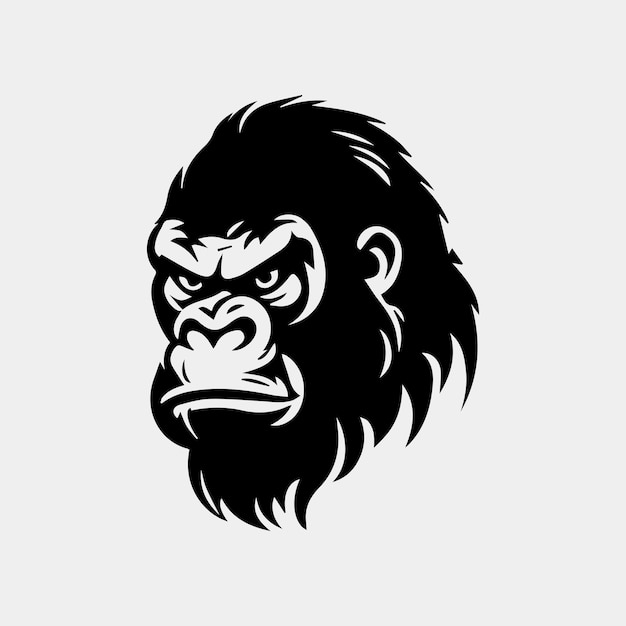 Boze Gorilla hoofd vectorillustratie voor logo symbool en icoon