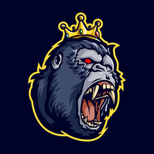 Boze King Kong hoofd mascotte illustratie