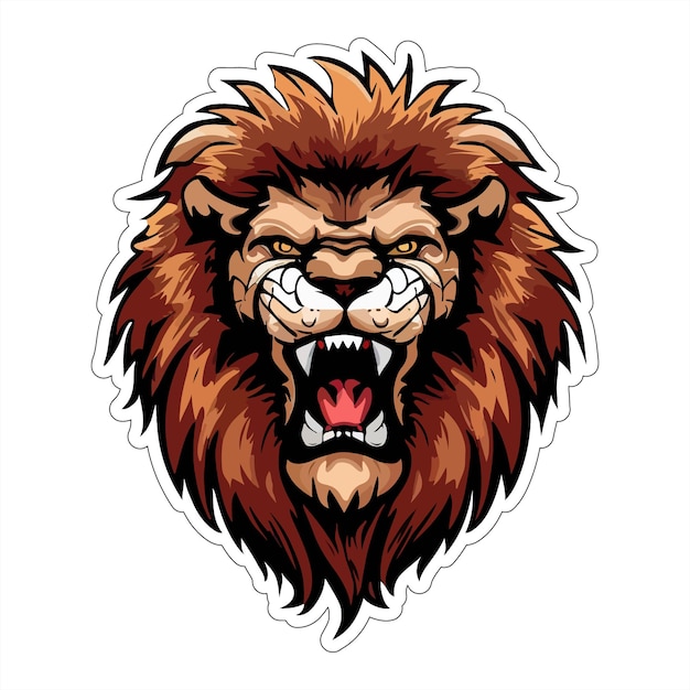 boze leeuw sticker kleurrijke verlichting voor print on demand