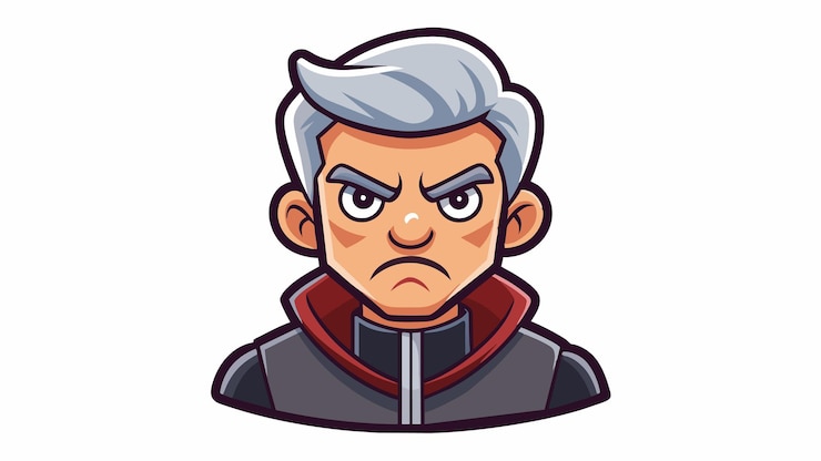 Vector boze man met een boze uitdrukking.