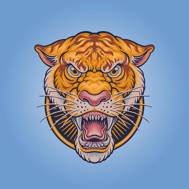 Vector boze tijger logo illustratie