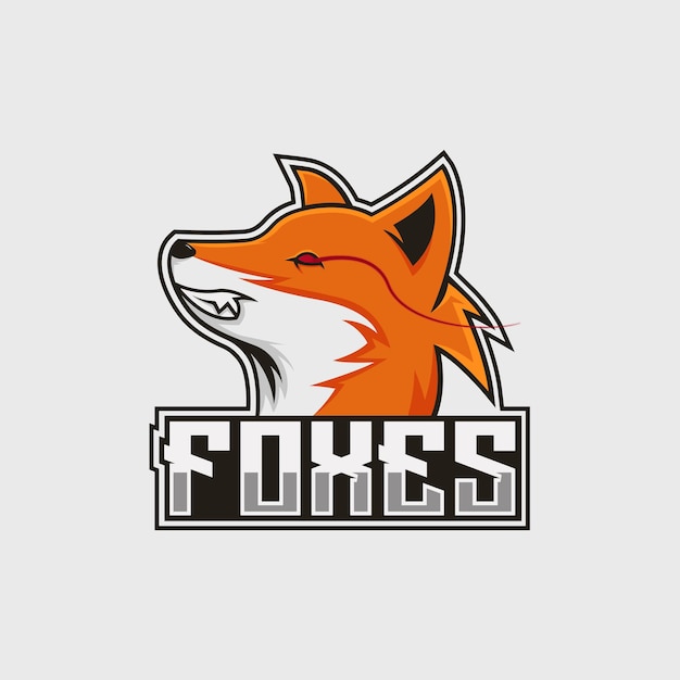 Boze vos mascotte esport logo ontwerp