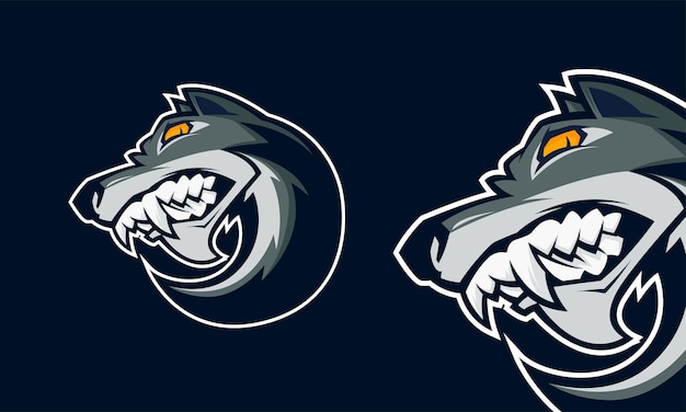 Boze wolf hoofd premium logo vector mascotte illustratie