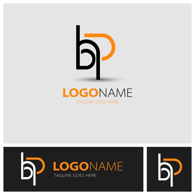 Vector bp letter logo design met een creative cut creatief logo ontwerp