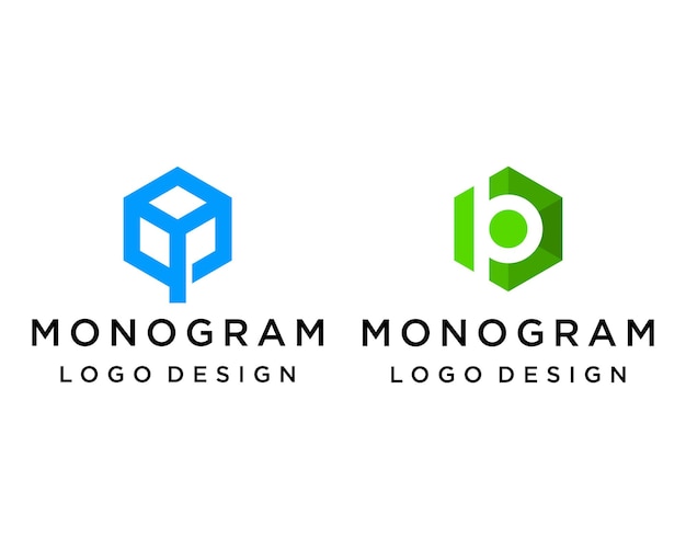 BP letter monogram technology logo design.