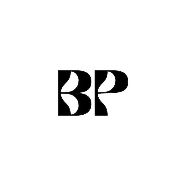 BP モノグラムロゴ デザイン文字 テキスト名 シンボル モノクロロゴタイプ アルファベット文字 シンプルロゴ