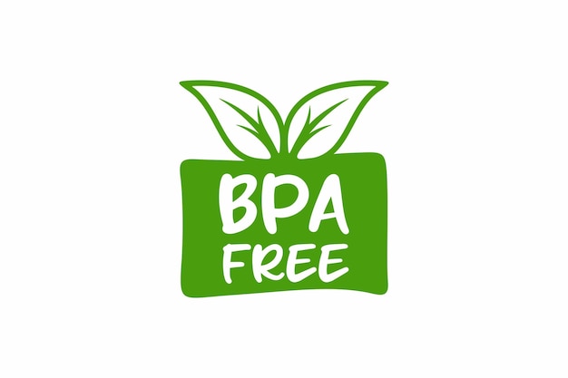 Vector bpa free logo with green leaf on a white background.