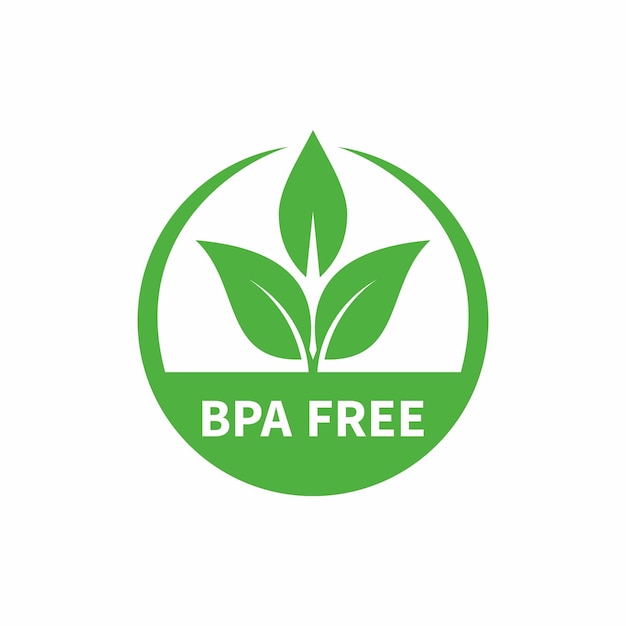 BPA free round symbol green leaves vector illustration