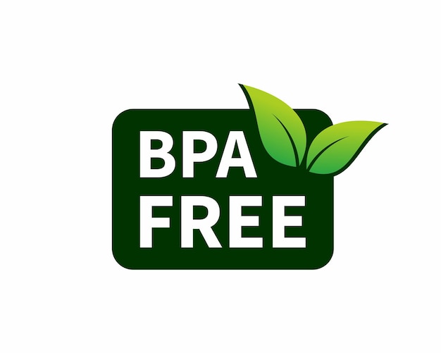 BPA free round symbol green leaves vector illustration