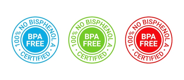 Bpa free stamp no bisphenol round badge icon non toxic plastic label emblem