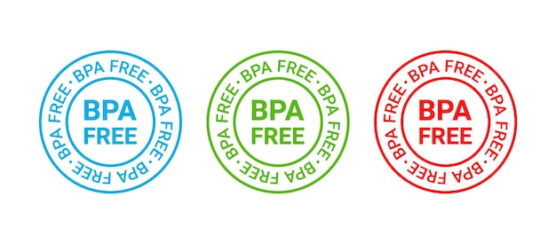 Bpa free stamp. non toxic plastic badge. eco packaging sticker. vector illustration.