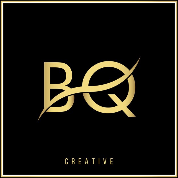 ベクトル bq クリエイティブ ゴールド プレミアム ベクトル 後期 ロゴ デザイン 創意 ゴールド ロゴデザイン モダン デザイン