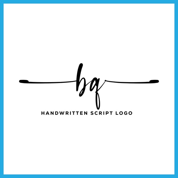 Bq handschrift handtekening logo ontwerp bq brief onroerend goed schoonheid fotografie brief logo