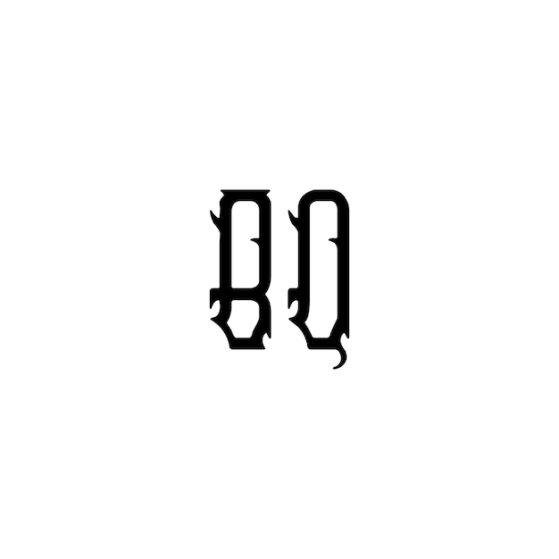BQ モノグラムロゴ デザイン文字 テキスト名 シンボル モノクロロゴタイプ アルファベット文字 シンプルロゴ