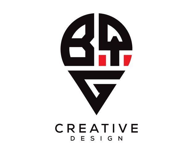BQG letter location shape logo design
