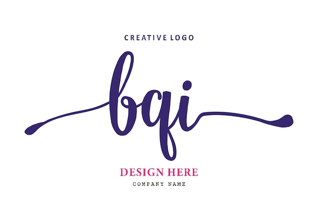 Вектор Надпись на логотипе bqi проста, понятна и авторитетна.