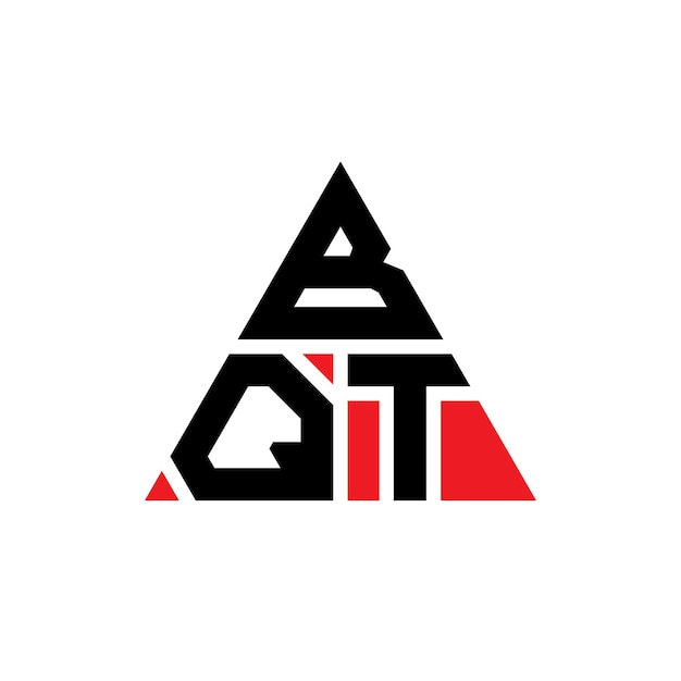 BQT triangle letter logo design with triangle shape BQT triangle logo design monogram BQT triangle vector logo template with red color BQT triangular logo Simple Elegant and Luxurious Logo