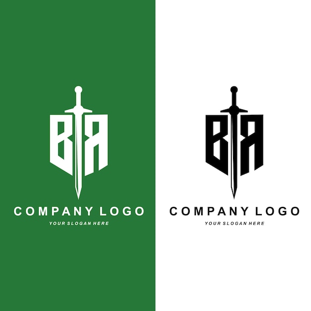 회사의 초기 브랜드 디자인 티셔츠 스크린 인쇄 스티커의 Br 문자 로고 알파벳 일러스트