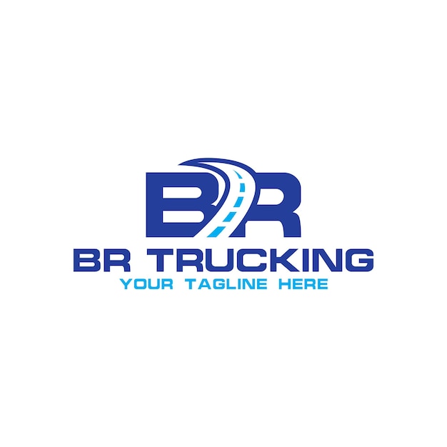 Vector br letter road highway and trucking logo