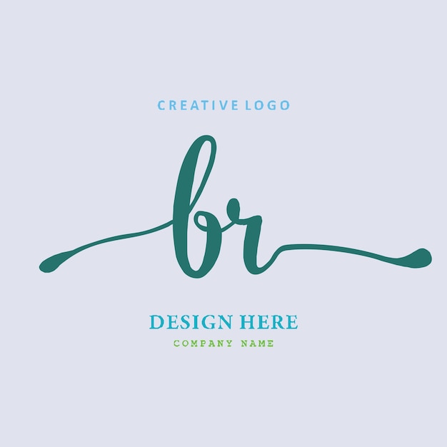 Vector br lettering logo is simple easy to understand and authoritative