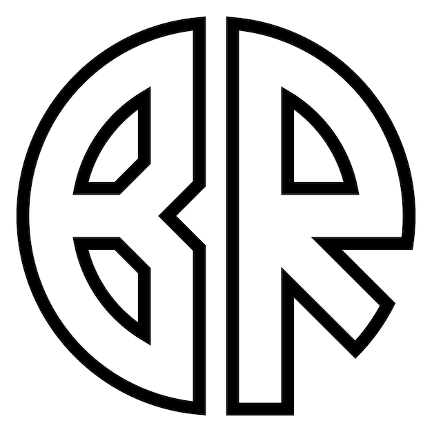 Vettore logo del monogramma br in forma circolare