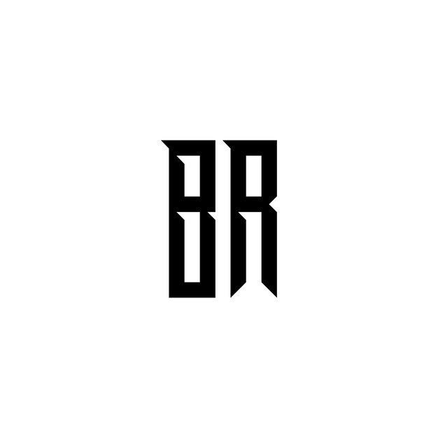 Vector br monogram logo design letter tekst naam symbool monochroom logo alfabet karakter eenvoudig logo