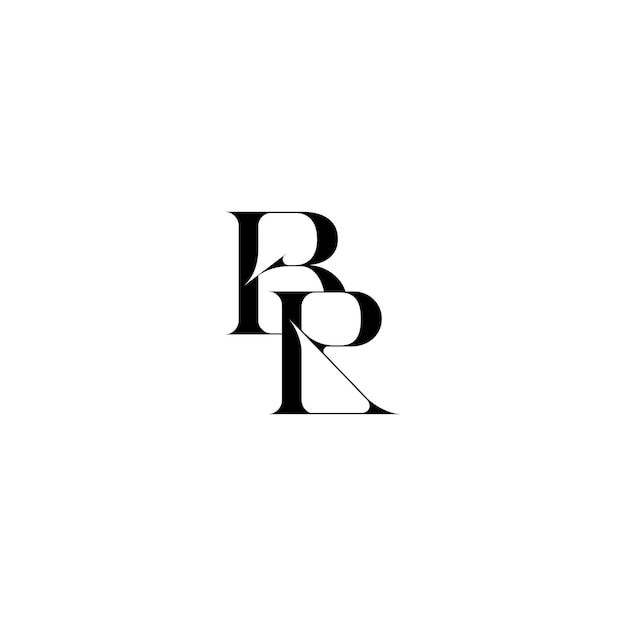 BR Monogram Logo Дизайн буква текст имя символ монохромный логотип алфавит символ простой логотип