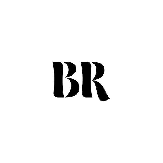 BR monogram logo design letter text name symbol monochrome logotype alphabet character simple logo
