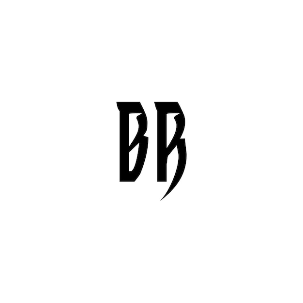 BR Monogram Logo Дизайн буква текст имя символ монохромный логотип алфавит символ простой логотип