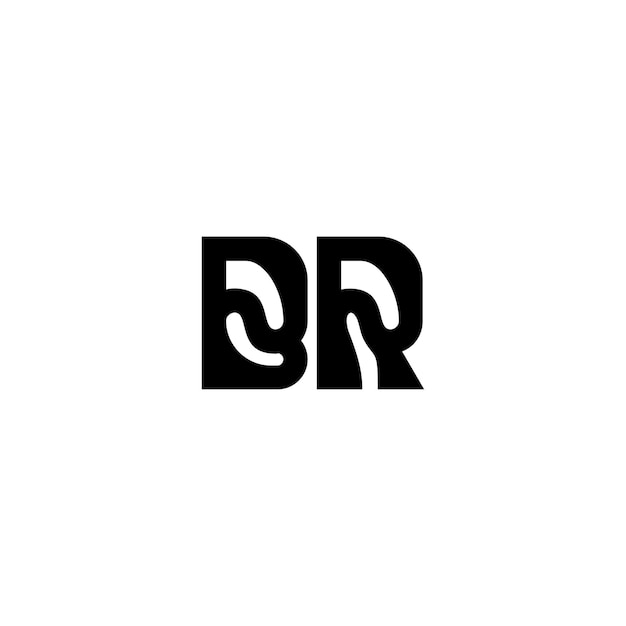 BR monogram logo design letter text name symbol monochrome logotype alphabet character simple logo