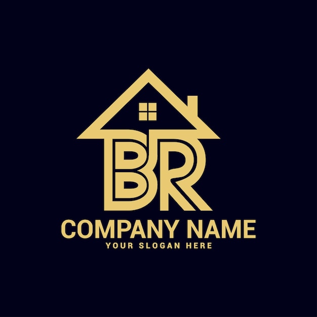 BR,RB  Real estate letter logo Vector Template