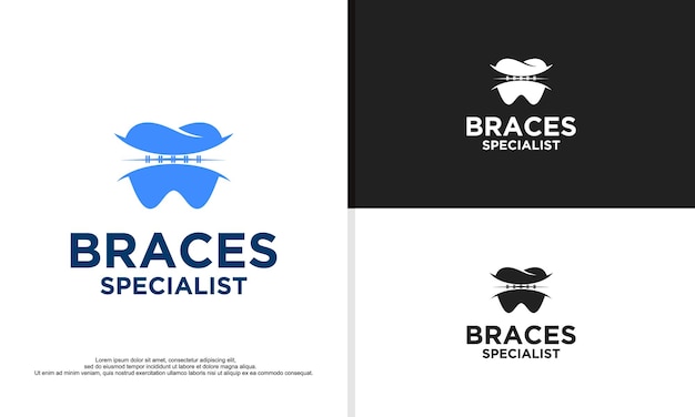 Braces specialist logo design illustration