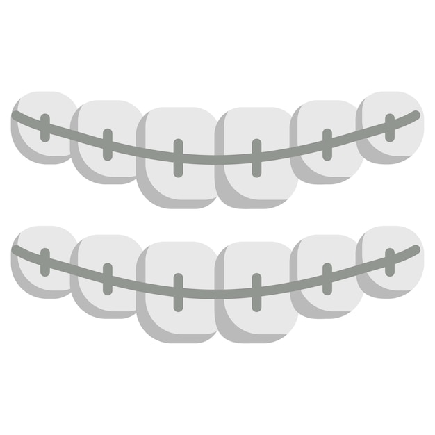 Vector braces or teeth aligners concept orthodontic cases vector icon design dentistry symbolhealth care