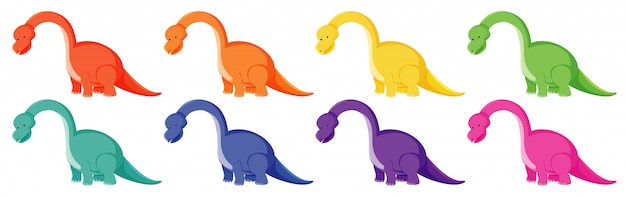 異なる色のブラキオサウルス