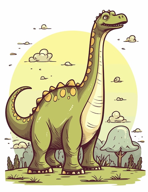 Brachiosaurus retro kunst vector