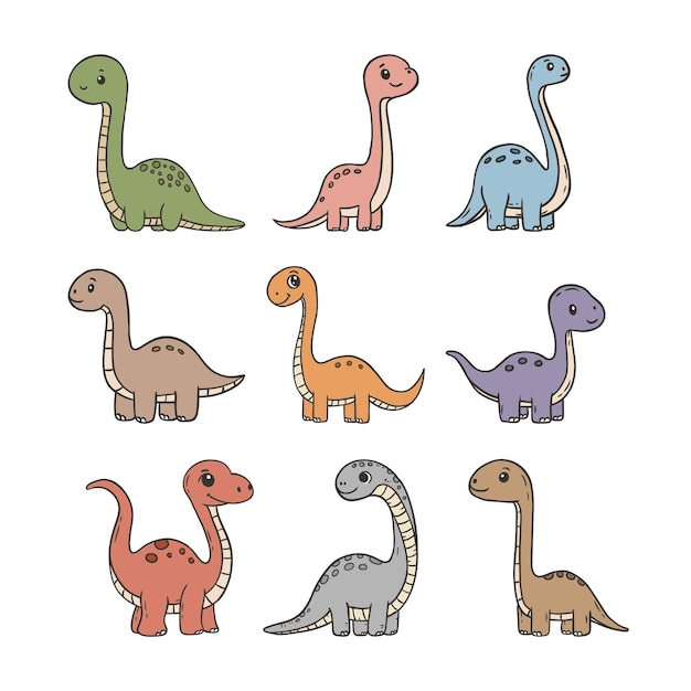 Vector brachiosaurus vectorillustratie doodle stijl