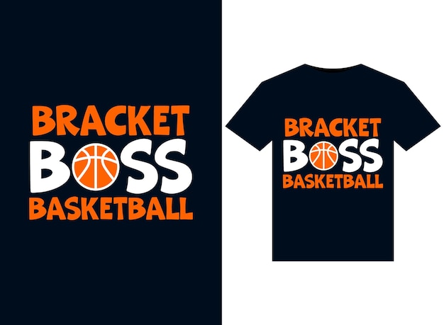 Bracket Boss Basketball-illustraties voor ontwerp van T-shirts die klaar zijn voor afdrukken